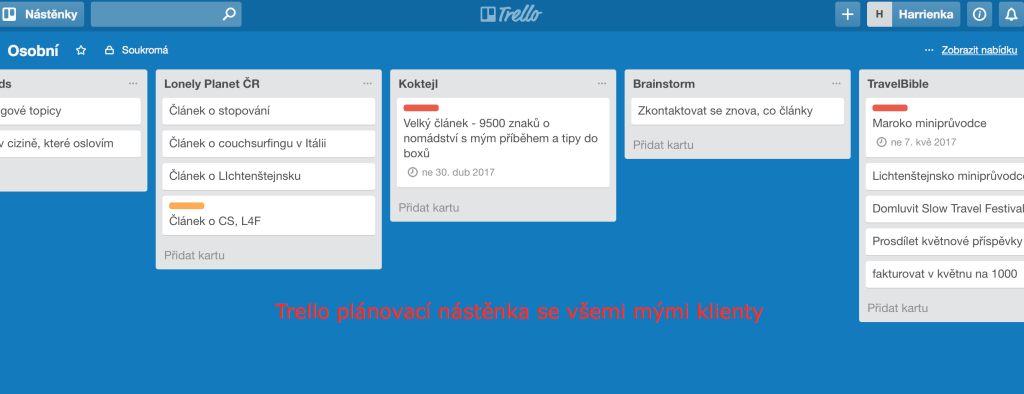Online nástroje - Trello