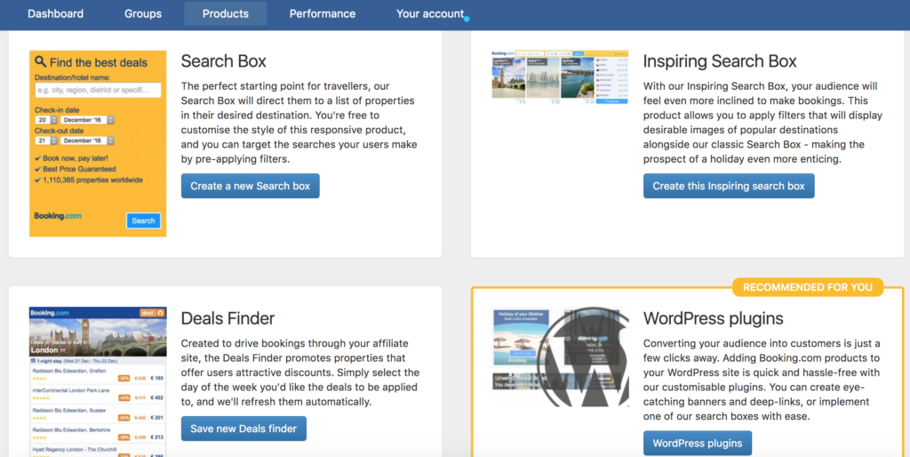Jak na&nbsp;affiliate marketing krok za&nbsp;krokem - Ukázka různé prezentace produktů na&nbsp;Bookingu